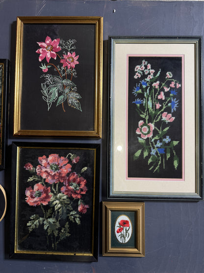 Midnight Heirloom – Vintage Embroidery Frame Gallery Set
