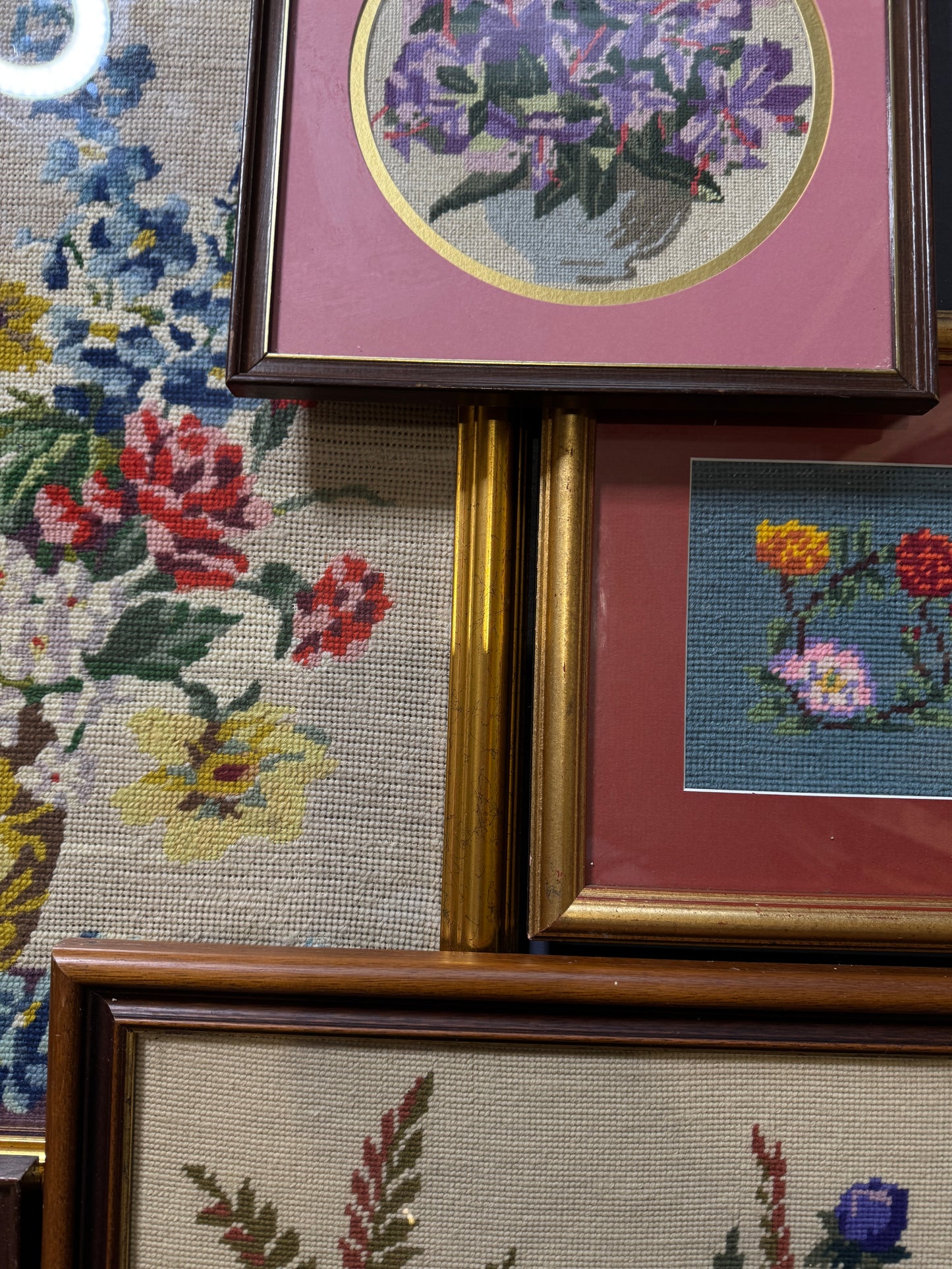 Vintage Embroidery Frame Gallery Set – Bright & Colourful Cottage Collection