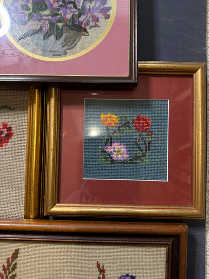 Vintage Embroidery Frame Gallery Set – Bright & Colourful Cottage Collection