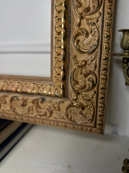 Vintage Gilt Light Pink & Beige Dusted French Chic-Style Ornate Frame: 63 x 53 cm