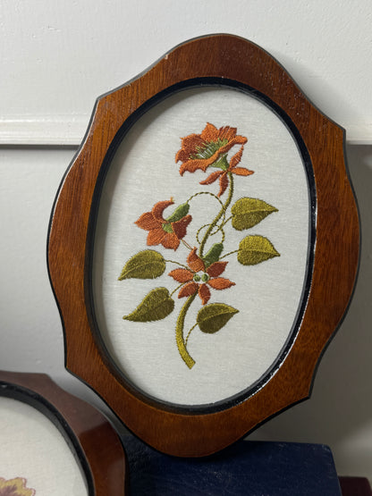 The Rosemere Collection – Vintage Floral Embroidery in Carved Frames