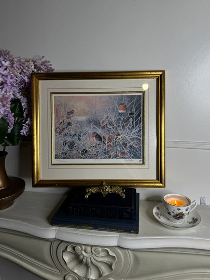 Vintage limited Edition Frosty Morning- David Feather print Framed