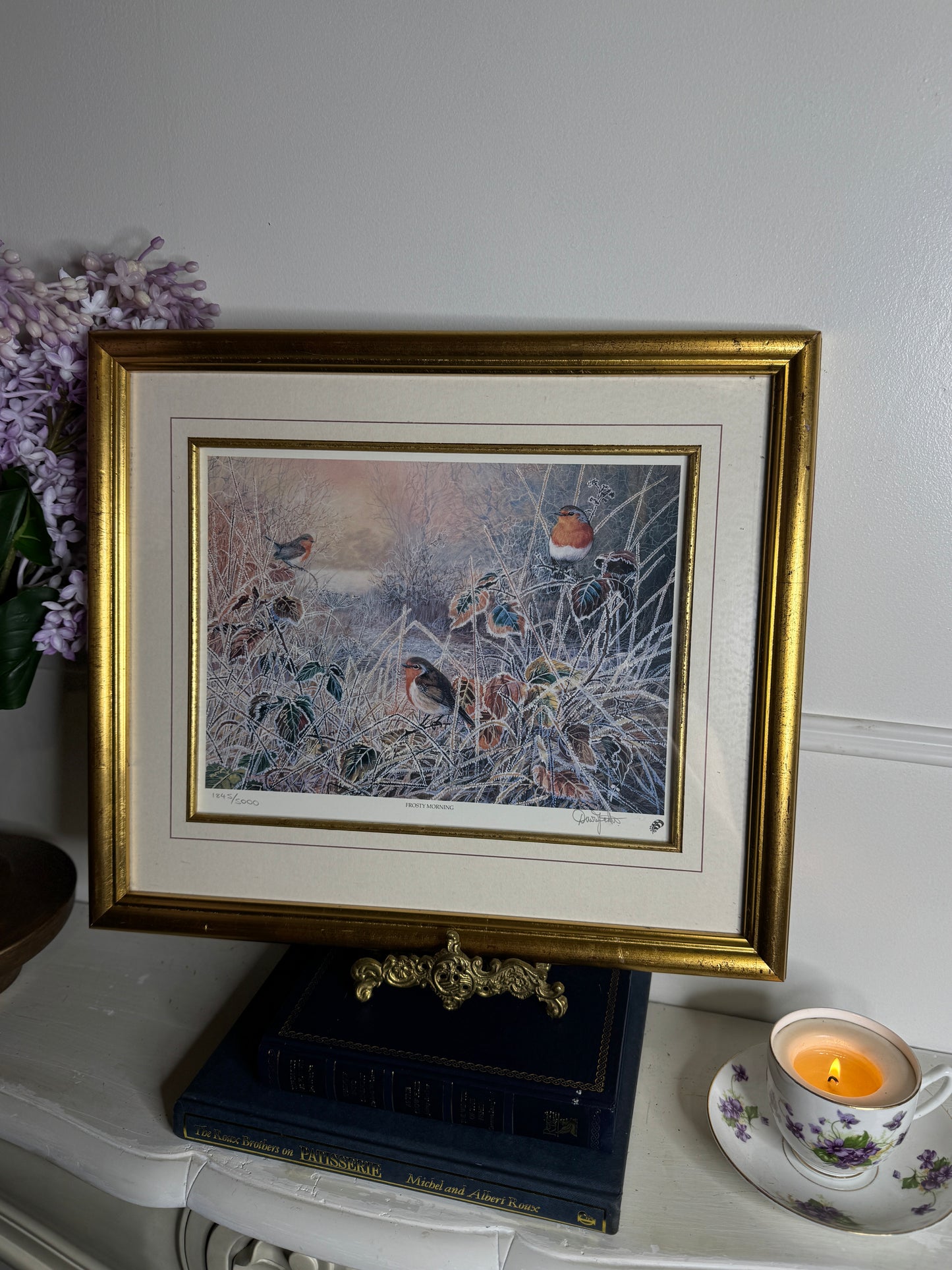 Vintage limited Edition Frosty Morning- David Feather print Framed