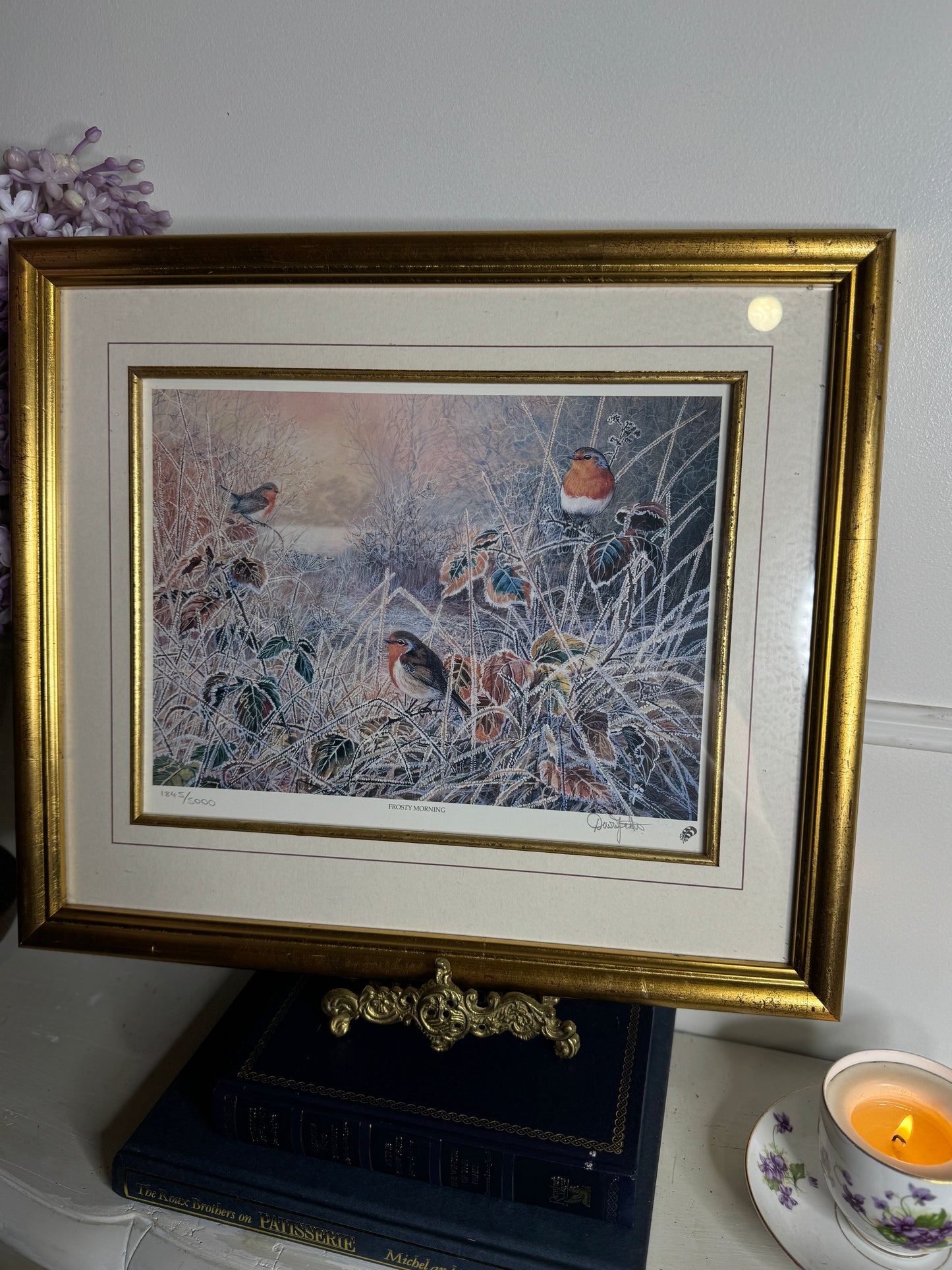 Vintage limited Edition Frosty Morning- David Feather print Framed
