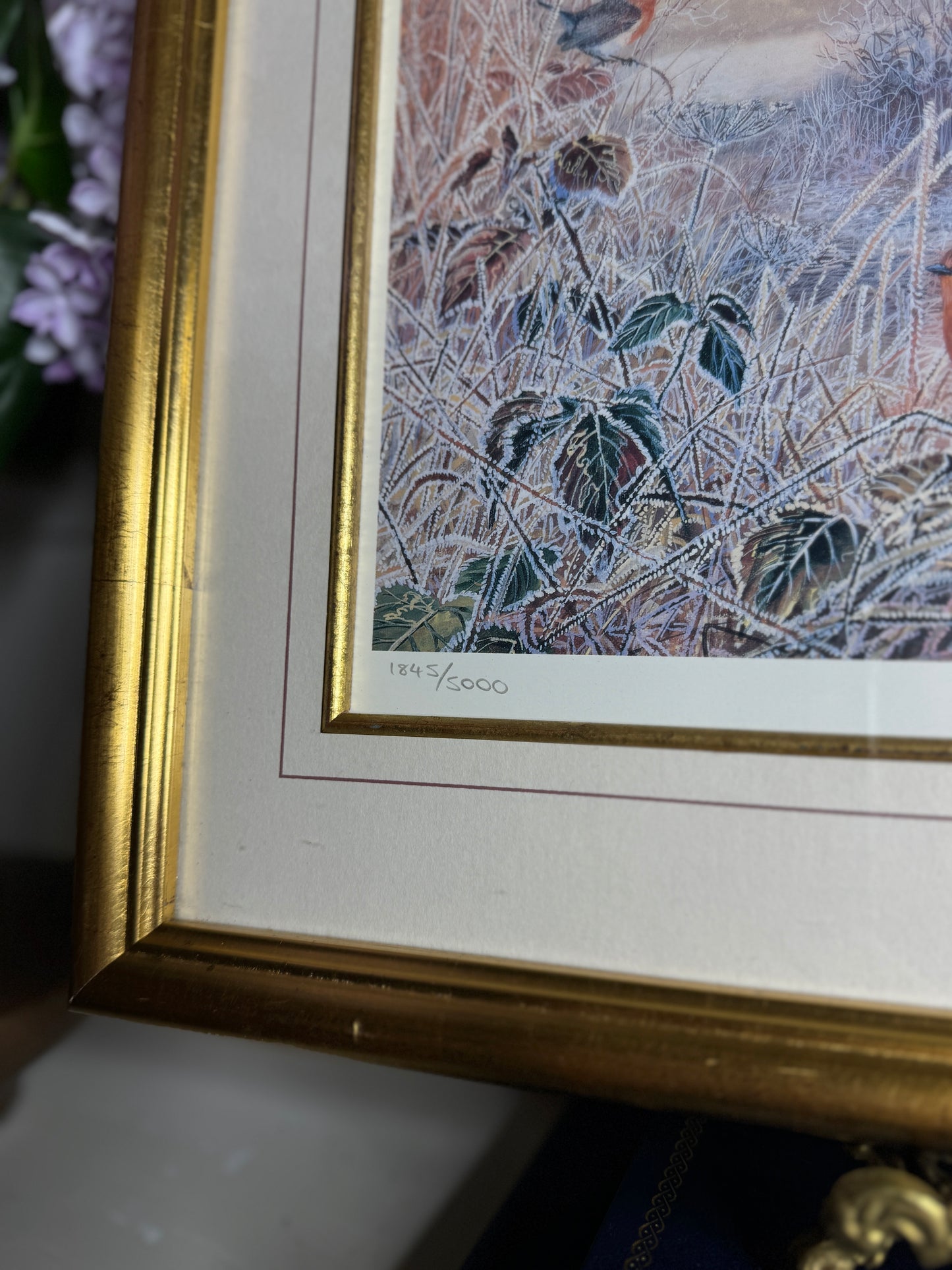 Vintage limited Edition Frosty Morning- David Feather print Framed