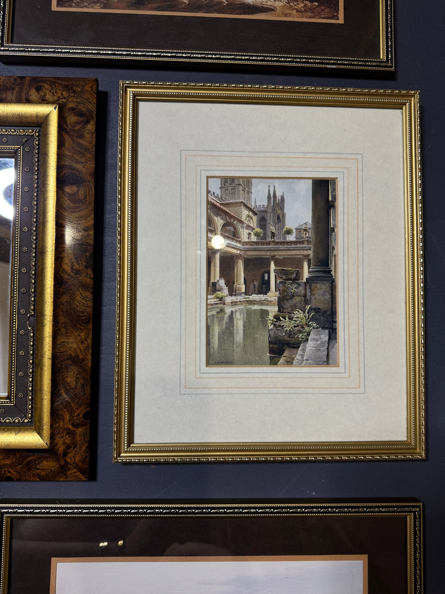 Timber & Gold – Rustic Gallery Wall with Accent Mirror