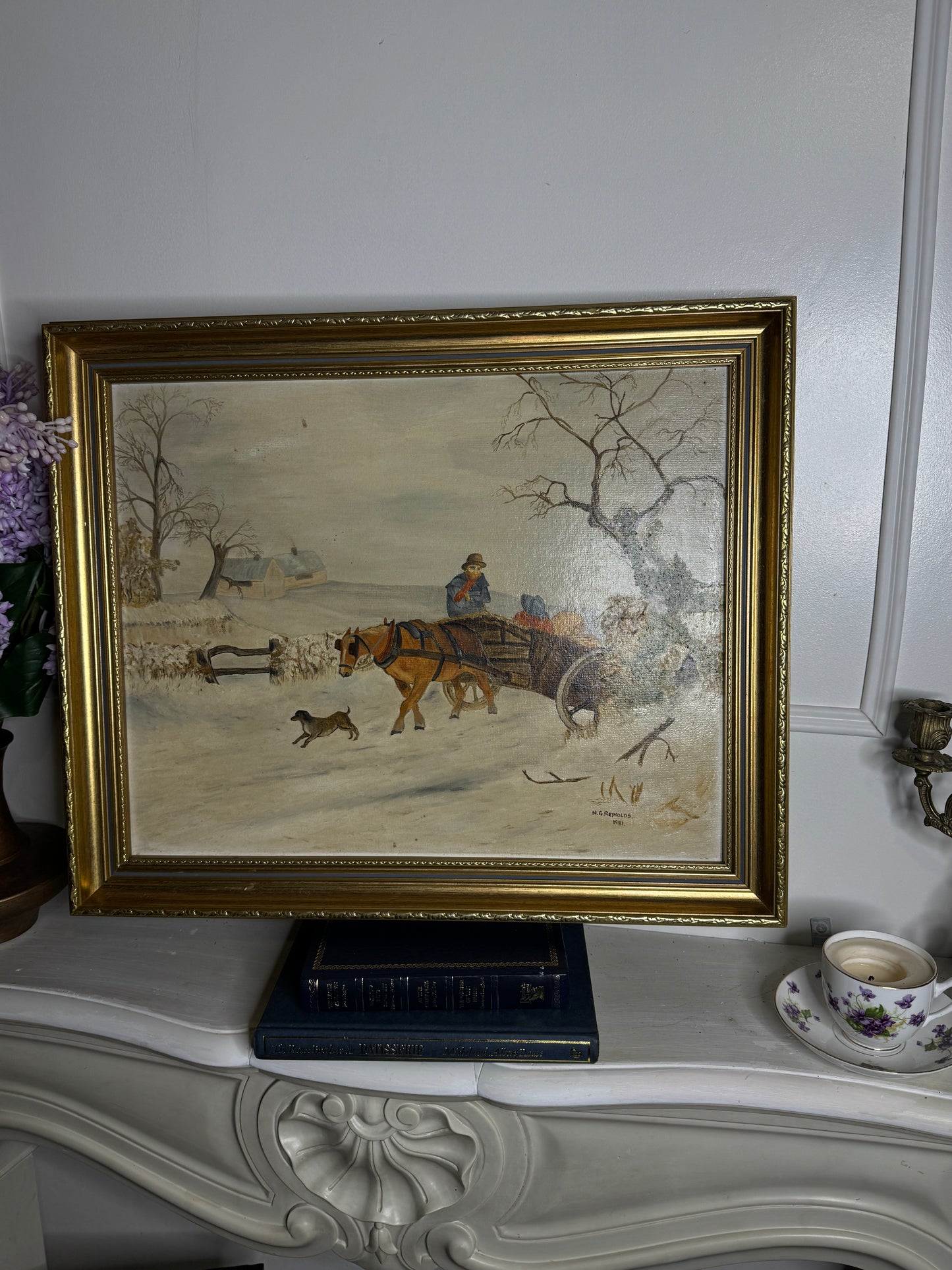 Large Original Oil Painting (1981) by N.G. Reynolds – UK Artist | Framed
