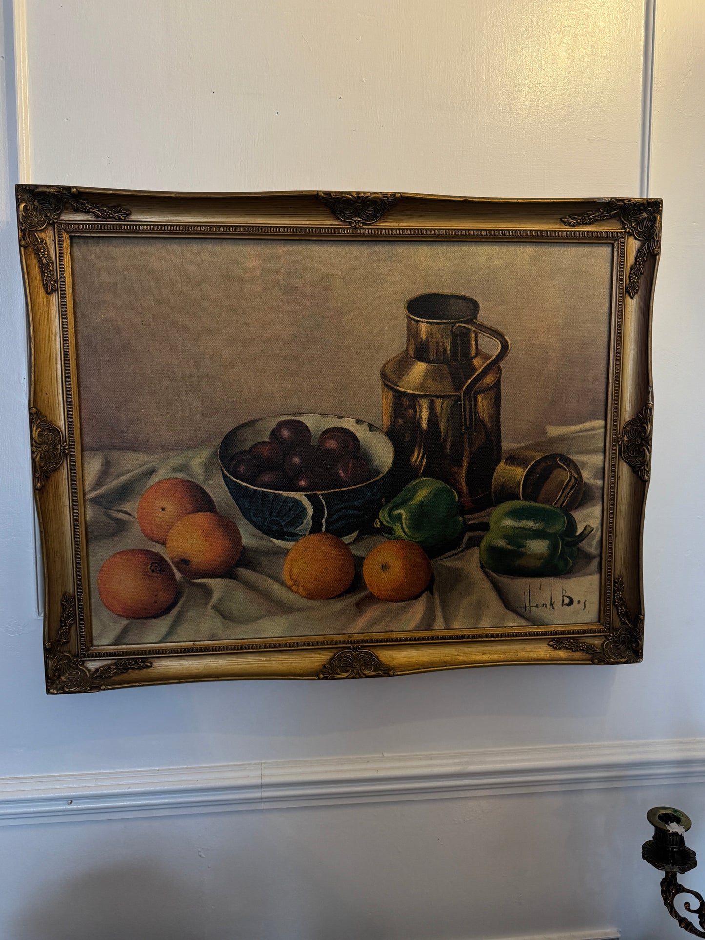 Antique Oil Painting by Henk Bos (1901-1979): Still Life