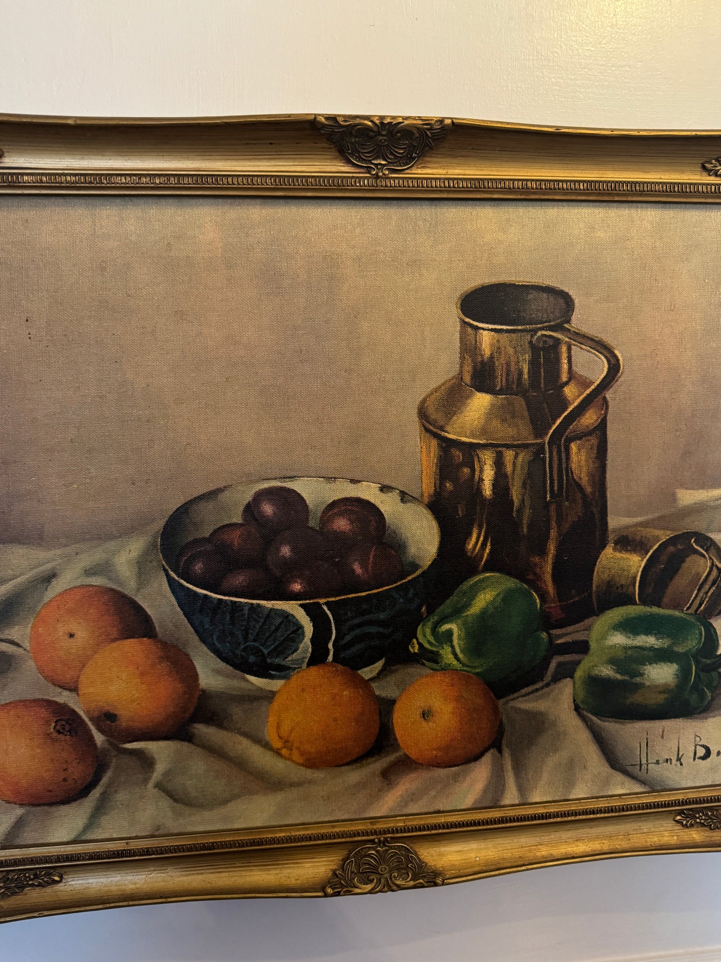 Antique Oil Painting by Henk Bos (1901-1979): Still Life