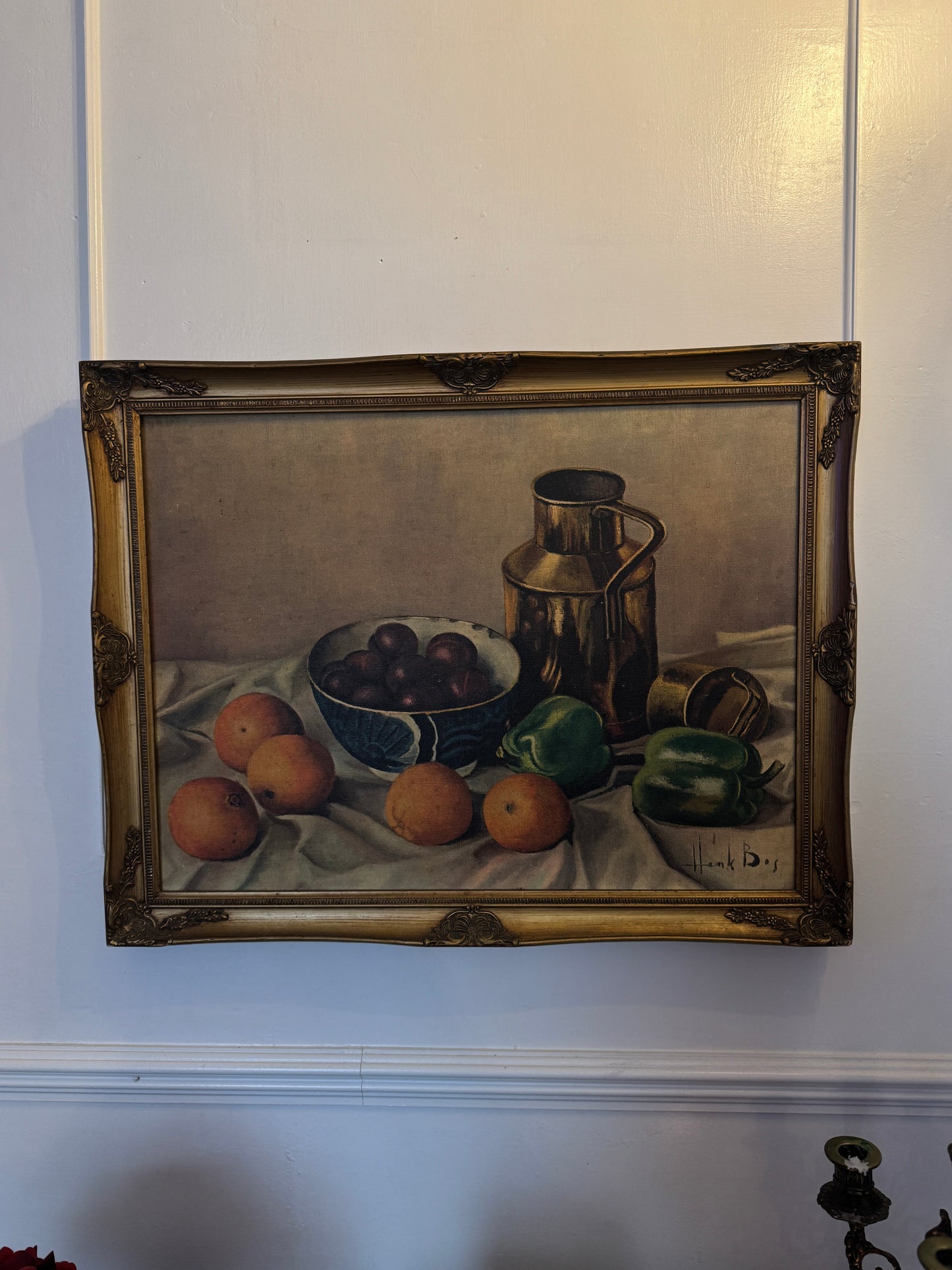 Antique Oil Painting by Henk Bos (1901-1979): Still Life
