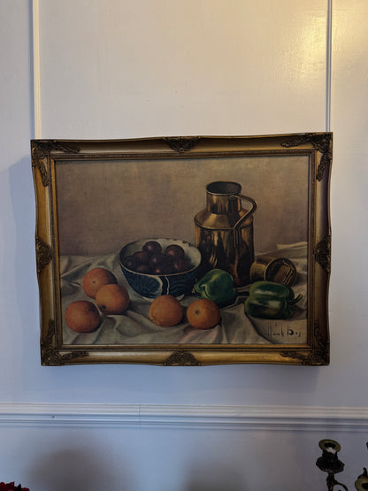 Antique Oil Painting by Henk Bos (1901-1979): Still Life