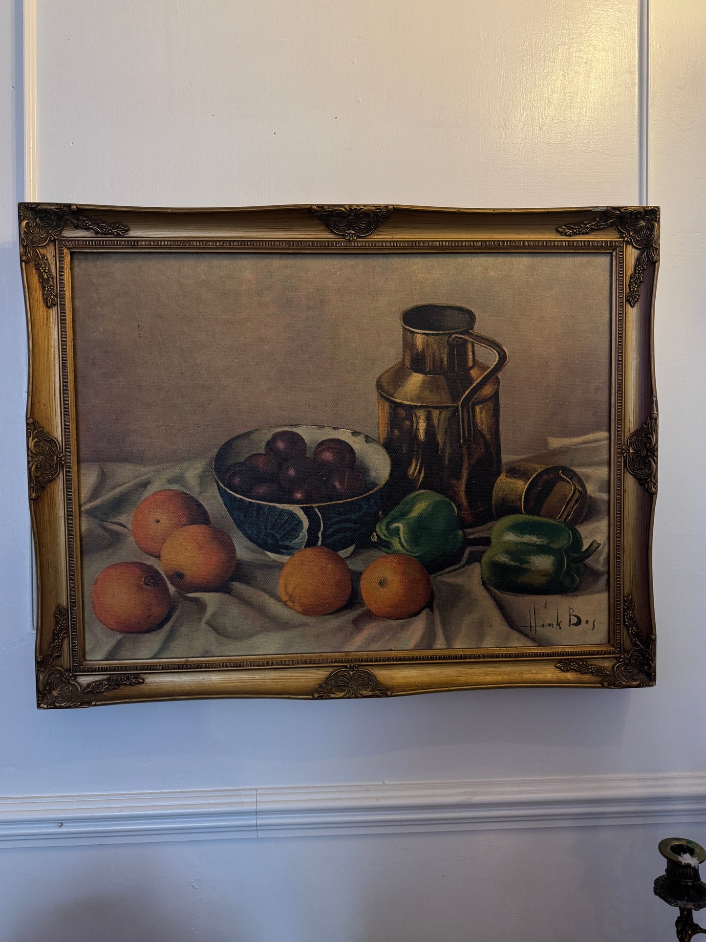 Antique Oil Painting by Henk Bos (1901-1979): Still Life
