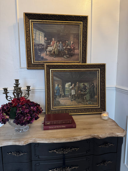 Frank Moss Bennett & Margaret Dovaston – Antique Framed lintograph Print Set (Matching Frames)