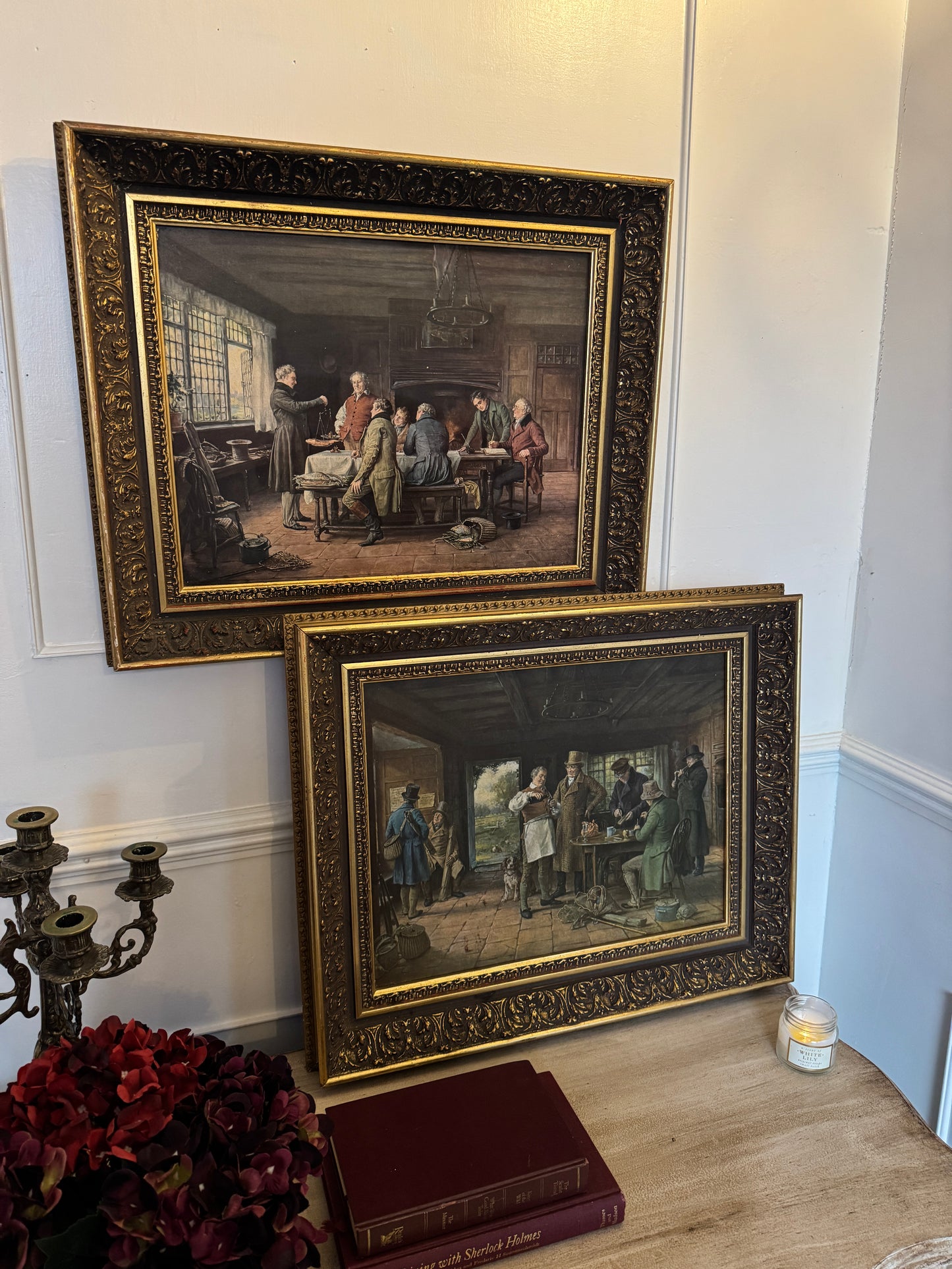 Frank Moss Bennett & Margaret Dovaston – Antique Framed lintograph Print Set (Matching Frames)