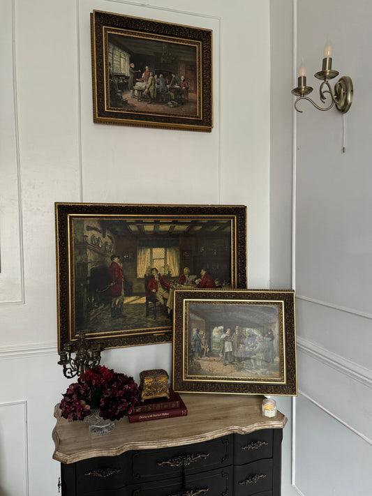 Frank Moss Bennett & Margaret Dovaston – Antique Framed lintograph Print Set (Matching Frames)