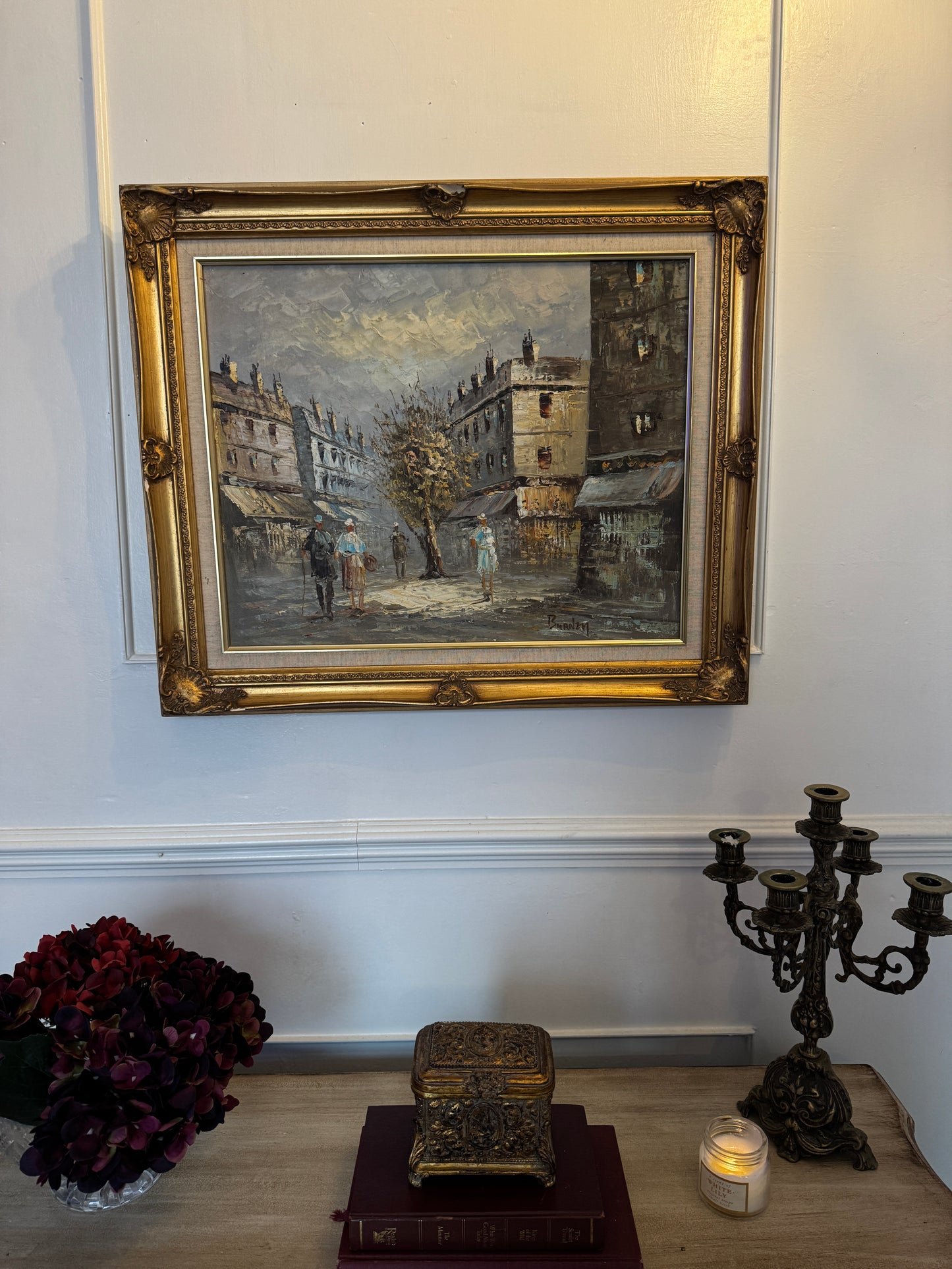 Caroline Burnett  – Mid-Century Impressionist Oil Painting, Moulin Rouge Street Scene
