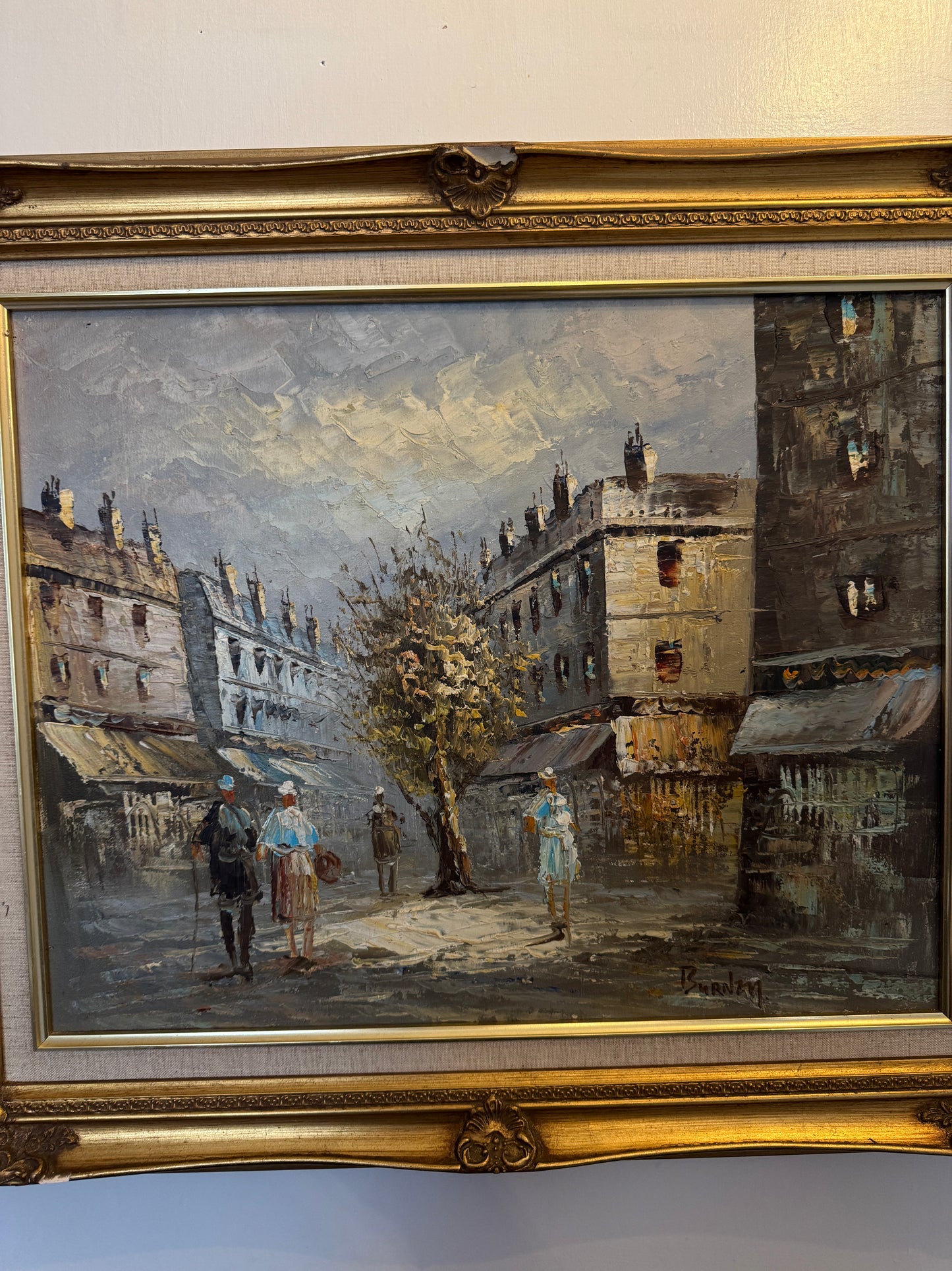 Caroline Burnett  – Mid-Century Impressionist Oil Painting, Moulin Rouge Street Scene