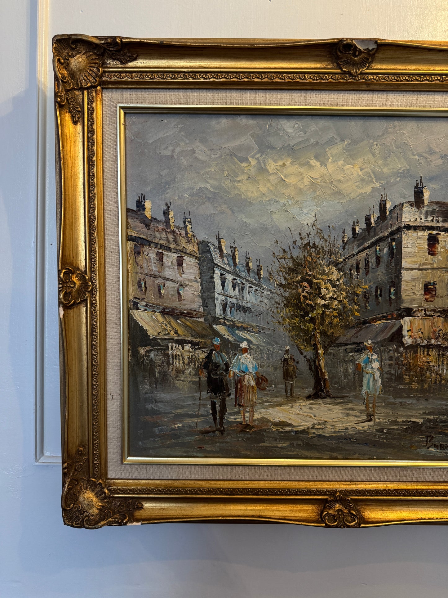 Caroline Burnett  – Mid-Century Impressionist Oil Painting, Moulin Rouge Street Scene