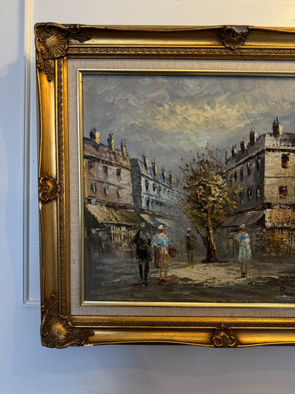 Caroline Burnett  – Mid-Century Impressionist Oil Painting, Moulin Rouge Street Scene