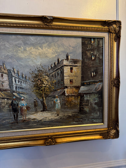 Caroline Burnett  – Mid-Century Impressionist Oil Painting, Moulin Rouge Street Scene