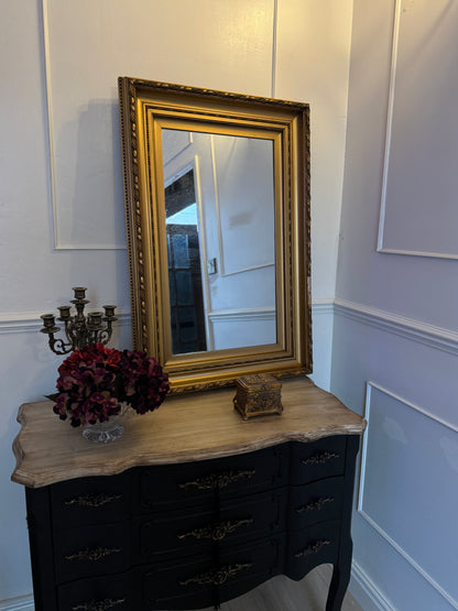 Large Antique Gold Gilt Mirror | Thick Heavy Ornate Frame