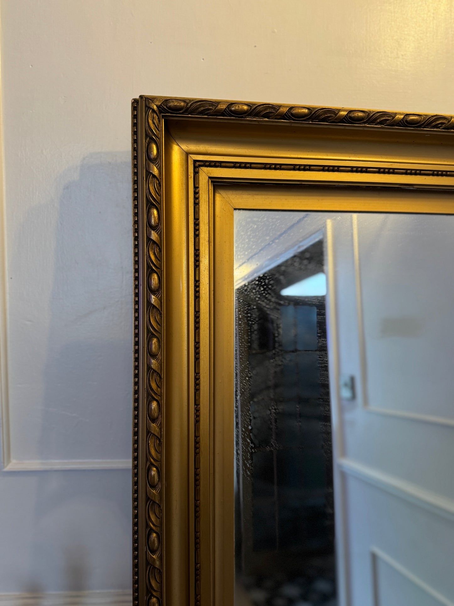 Large Antique Gold Gilt Mirror | Thick Heavy Ornate Frame