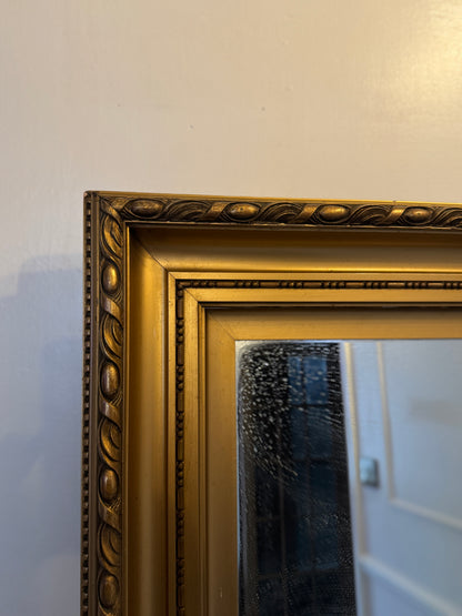 Large Antique Gold Gilt Mirror | Thick Heavy Ornate Frame
