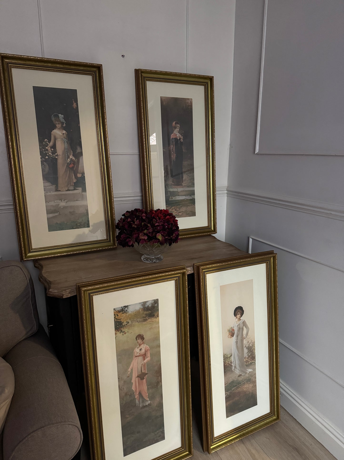 Vintage Marcus Stone Prints – Matching Gold Frames (Gallery Set)