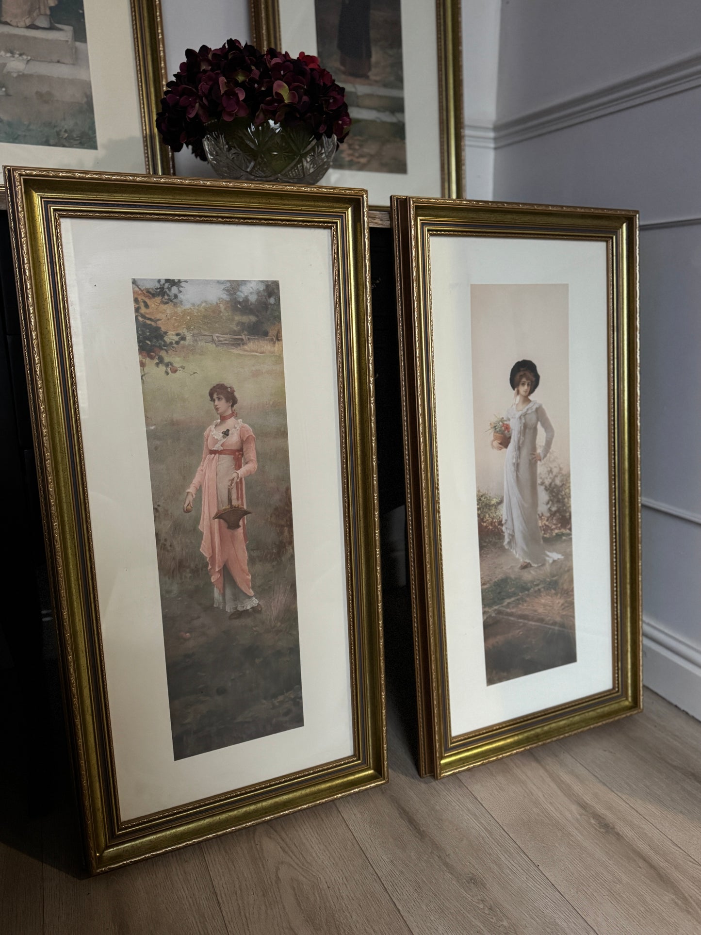 Vintage Marcus Stone Prints – Matching Gold Frames (Gallery Set)