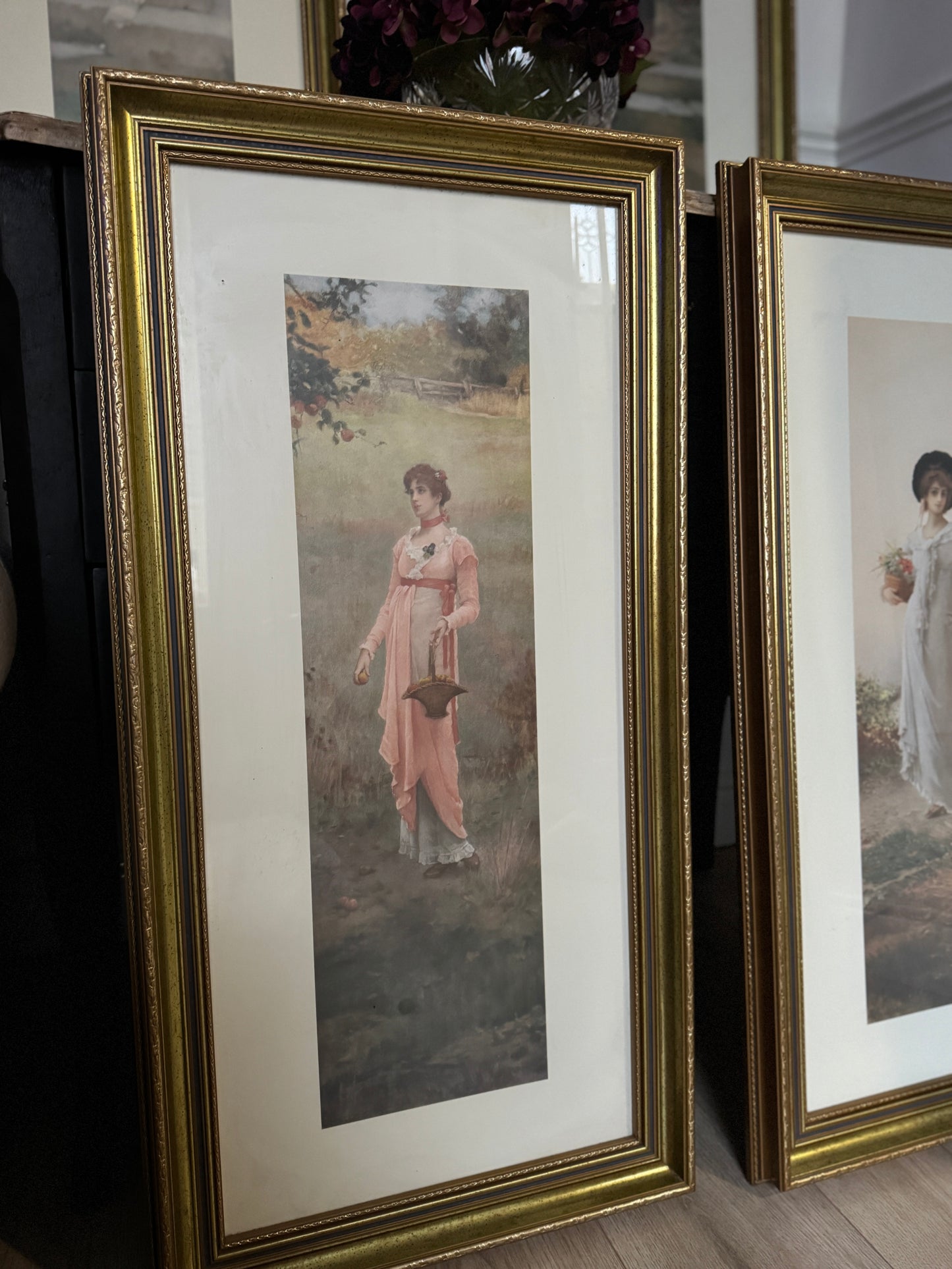 Vintage Marcus Stone Prints – Matching Gold Frames (Gallery Set)