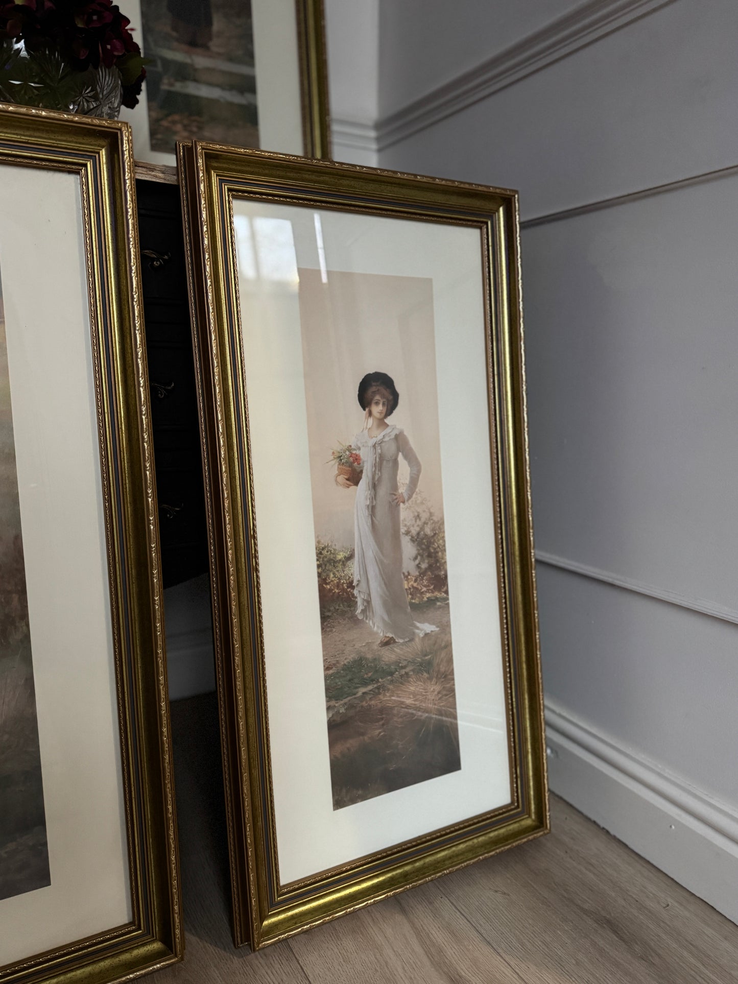 Vintage Marcus Stone Prints – Matching Gold Frames (Gallery Set)