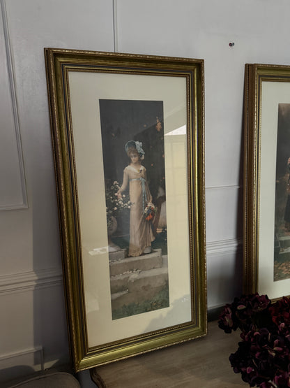Vintage Marcus Stone Prints – Matching Gold Frames (Gallery Set)