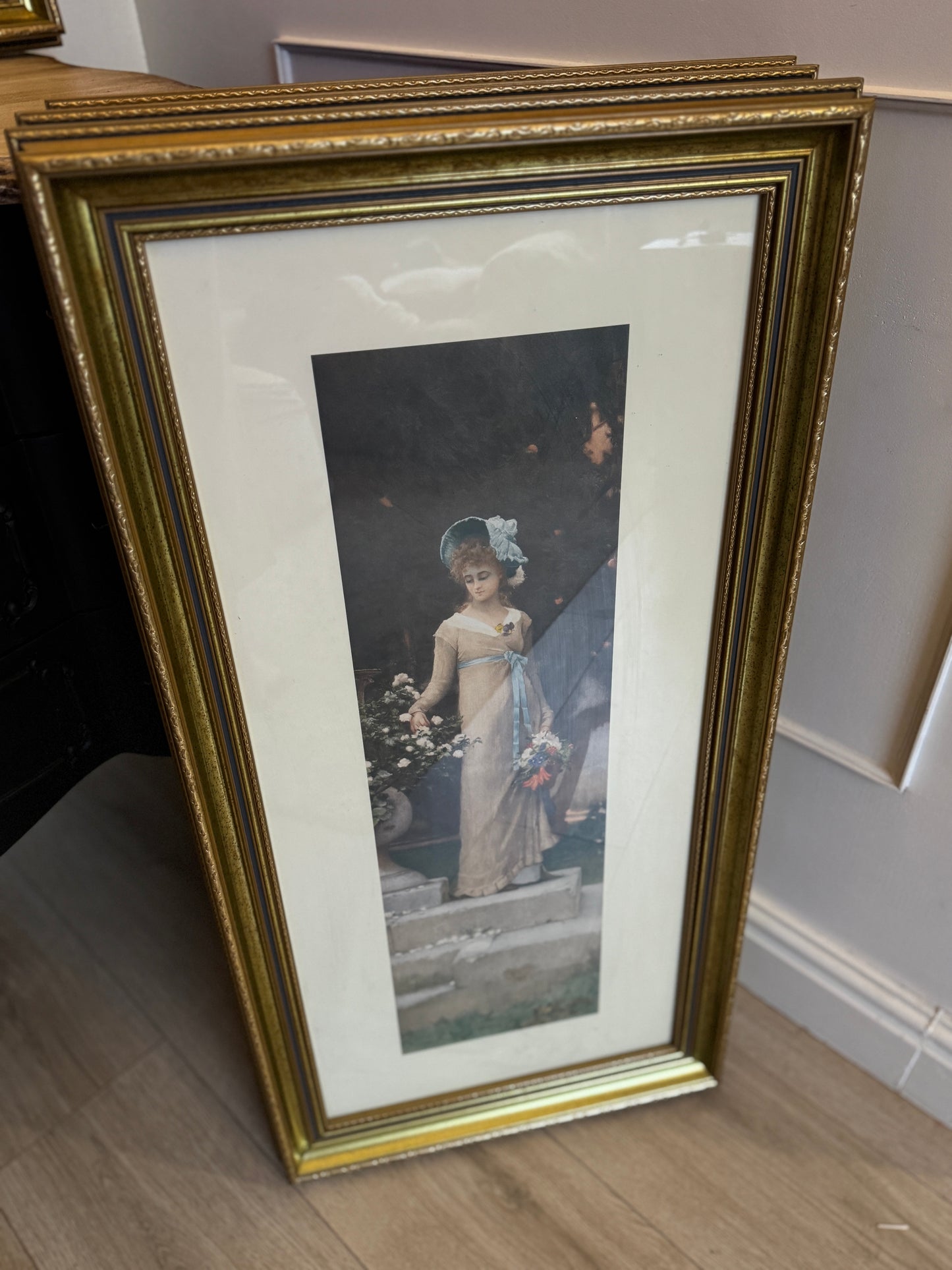 Vintage Marcus Stone Prints – Matching Gold Frames (Gallery Set)
