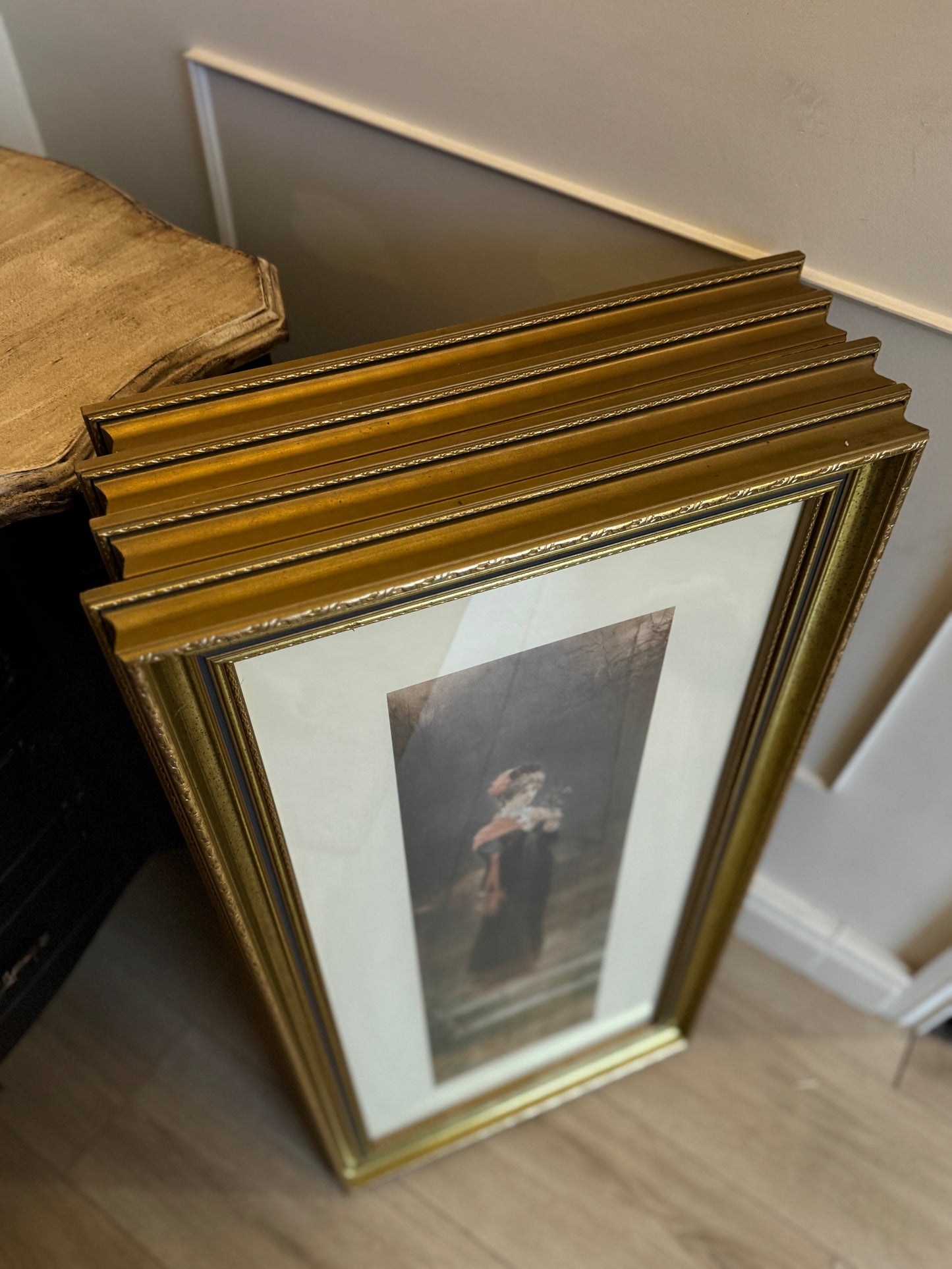 Vintage Marcus Stone Prints – Matching Gold Frames (Gallery Set)
