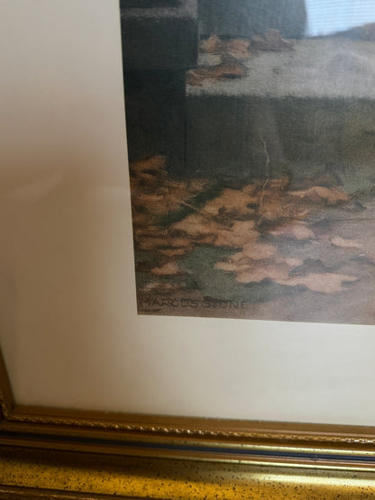 Vintage Marcus Stone Prints – Matching Gold Frames (Gallery Set)