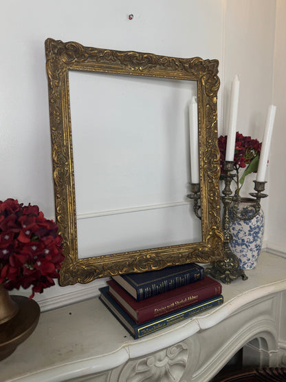 Vintage Gilt French Louis-Style Ornate Chippendale Gold Rare Frame - Medium