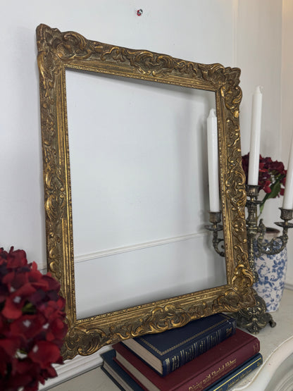 Vintage Gilt French Louis-Style Ornate Chippendale Gold Rare Frame - Medium