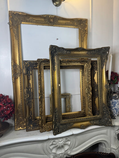 Vintage Gilt French Louis-Style Ornate Chippendale Gold Rare Frame - Medium