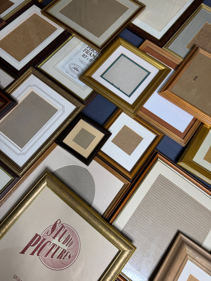 Job Lot of 33 Vintage Frames | Mixed Wooden & Gold Frames -Perfect to cover a Large Wall or Staircase Gallery Wall
