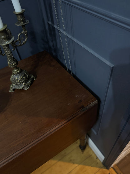 Antique Victorian Oak Drop-Leaf Pembroke Dining Table & Vintage Tapestry Chairs (Optional Set)