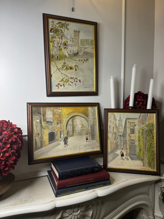 Vintage Oil Painting Gallery Set | N.G. Reynolds – Peaceful Roads & Countryside