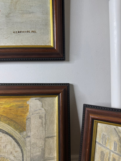 Vintage Oil Painting Gallery Set | N.G. Reynolds – Peaceful Roads & Countryside