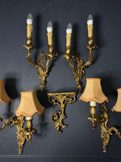 French Leaf Gilded Antique Wall Lights & Wall Scone