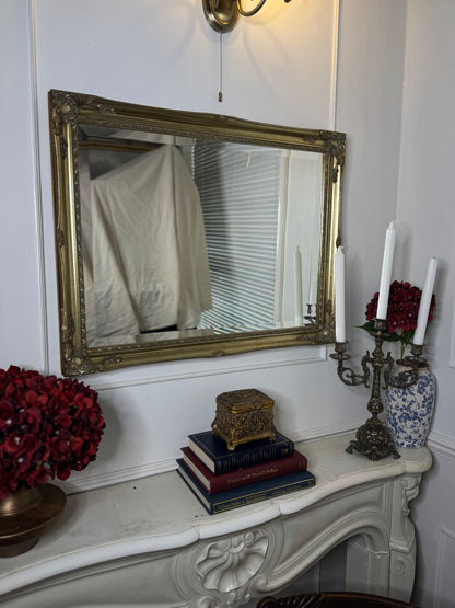 Vintage French Styled Bevelled Gold Mirror in Sorelle Frame
