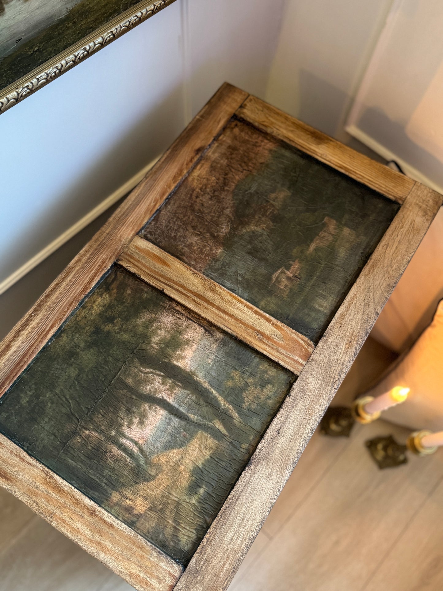 Vintage Oak Small Blanket Box – French Country Upcycled Trunk – Rustic Storage