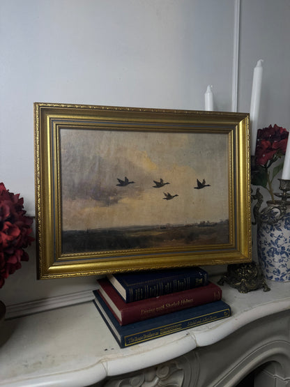 Château Elegance Wall Set – Vintage Gold Gilt Frames with Moody Dark Themed Prints
