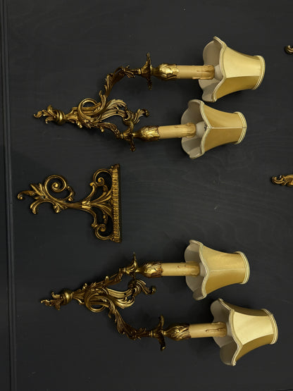 French Leaf Gilded Antique Wall Lights & Wall Scone