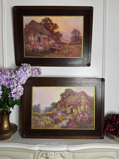 Alfred de Breanski Jr “Thatched Cottage” & “A Devonshire Garden” – Duo