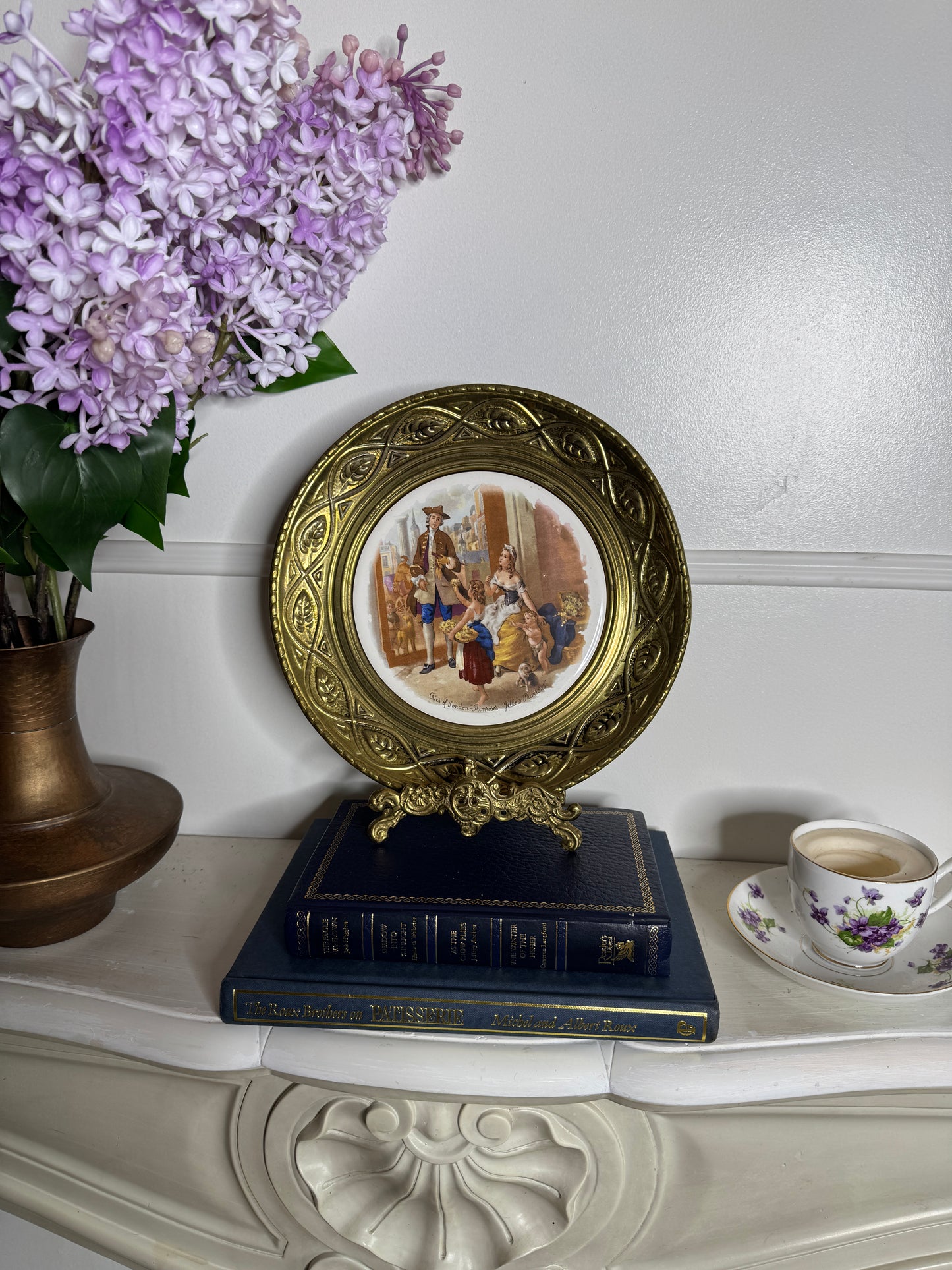 Vintage Brass & Ceramic Victorian Wall Plate – “Cries of London” Made in England