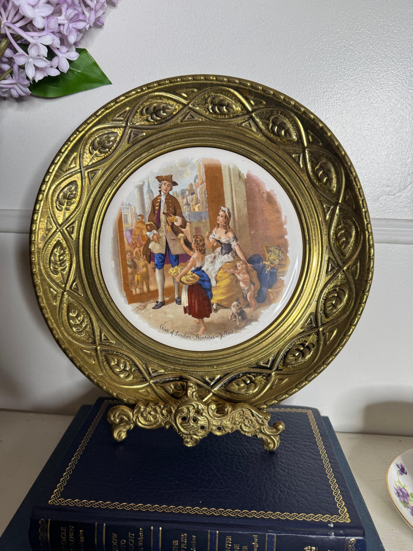 Vintage Brass & Ceramic Victorian Wall Plate – “Cries of London” Made in England
